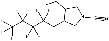 N-시아노-3-(요오도메틸)-4-(1H,1H-노나플루오로펜틸)피롤리딘 구조식 이미지
