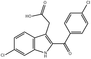 6-CHLORO-2-(4-CHLOROBENZOYL)INDOL-3-ACETIC ACID 구조식 이미지