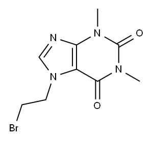 7-(2-bromoethyl)-3,7-dihydro-1,3-dimethyl-1H-purine-2,6-dione 구조식 이미지
