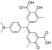 5-[(3-carboxy-5-methyl-4-oxo-2,5-cyclohexadien-1-ylidene)[4-(dimethylamino)phenyl]methyl]-3-methylsalicylic acid  구조식 이미지