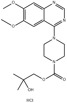 (2-hydroxy-2-methyl-propyl) 4-(6,7-dimethoxyquinazolin-4-yl)piperazine-1-carboxylate hydrochloride Structure