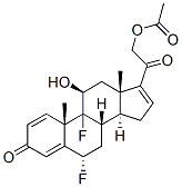 6alpha,9-difluoro-11beta,21-dihydroxypregna-1,4,16-triene-3,20-dione 21-acetate  구조식 이미지