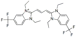 2-[3-[1,3-diethyl-1,3-dihydro-5-(trifluoromethyl)-2H-benzimidazol-2-ylidene]-1-propenyl]-1,3-diethyl-5-(trifluoromethyl)-1H-benzimidazolium 구조식 이미지