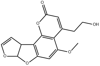 7a,10a-Dihydro-4-(2-hydroxyethyl)-5-methoxy-2H-furo[3',2':4,5]furo[2,3-h]-1-benzopyran-2-one 구조식 이미지