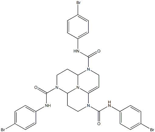 N,N',N''-Tris(p-bromophenyl)dodecahydro-1,4,7,9b-tetraazaphenalene-1,4,7-tricarboxamide Structure
