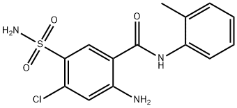 2-amino-5-(aminosulphonyl)-4-chloro-N-(o-tolyl)benzamide Structure