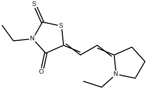 3-ethyl-5-[(1-ethylpyrrolidin-2-ylidene)ethylidene]-2-thioxothiazolidin-4-one  구조식 이미지