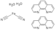 DICYANO-BIS-(1,10-PHENANTHROLINE) IRON(II) DIHYDRATE Structure
