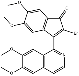 2-Bromo-3-(6,7-dimethoxyisoquinolin-1-yl)-5,6-dimethoxy-1H-inden-1-one 구조식 이미지