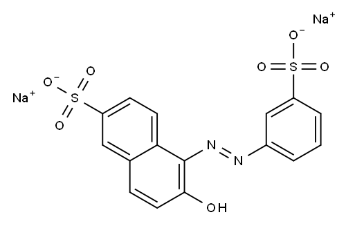 디소듐6-하이드록시-5-[(3-설포네이토페닐)아조]나프탈렌-2-설포네이트 구조식 이미지