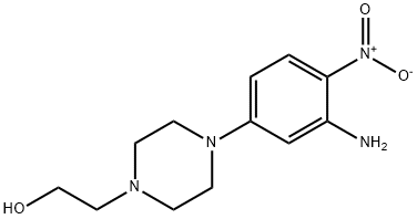 2-[4-(3-Amino-4-nitrophenyl)piperazin-1-yl]ethan-1-ol 구조식 이미지