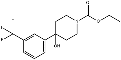 에틸4-히드록시-4-[3-(트리플루오로메틸)페닐]피페리딘-1-카르복실레이트 구조식 이미지