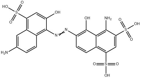 4-amino-6-[(6-amino-2-hydroxy-4-sulpho-1-naphthyl)azo]-5-hydroxynaphthalene-1,3-disulphonic acid  구조식 이미지