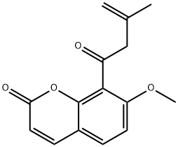 7-Methoxy-8-(3-methyl-1-oxo-3-butenyl)-2H-1-benzopyran-2-one Structure