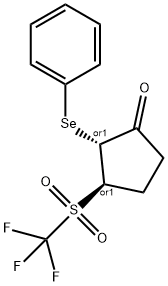 (2R,3R)-2-(페닐셀라닐)-3-(트리플루오로메틸설포닐)사이클로펜타논 구조식 이미지