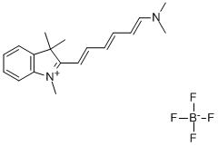 2-[(1E,3E,5E)-6-(DIMETHYLAMINO)HEXA-1,3,5-TRIENYL]-1,3,3-TRIMETHYL-3H-INDOLIUM TETRAFLUOROBORATE Structure