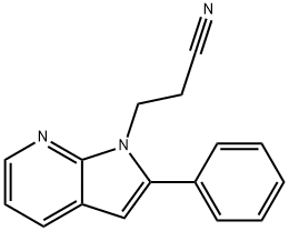 2-페닐-1H-피롤로[2,3-b]피리딘-1-프로피오노니트릴 구조식 이미지