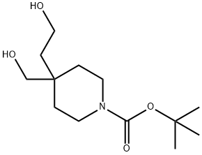 1-피페리딘카르복실산,4-(2-히드록시에틸)-4-(히드록시메틸)-,1,1-디메틸에틸에스테르 구조식 이미지