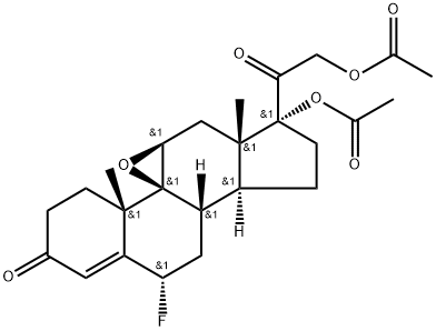 9,11-Epoxy-6-fluoro-17,21-dihydroxypregn-4-ene-3,20-dione-17,21-diacetate 구조식 이미지