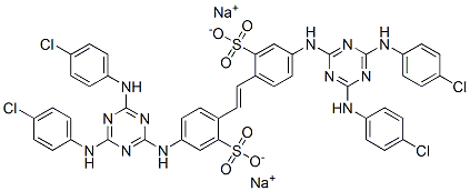 disodium 4,4'-bis[[4,6-bis(p-chloroanilino)-1,3,5-triazin-2-yl]amino]stilbene-2,2'-disulphonate  구조식 이미지