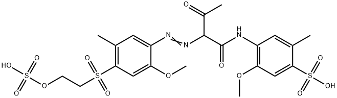 5-Methoxy-4-[[2-[[2-methoxy-5-methyl-4-[[2-(sulfooxy)ethyl]sulfonyl]phenyl]azo]-1,3-dioxobutyl]amino]-2-methylbenzenesulfonic acid 구조식 이미지