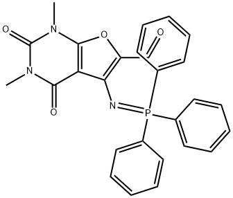 Furo[2,3-d]pyrimidine-6-carboxaldehyde,  1,2,3,4-tetrahydro-1,3-dimethyl-2,4-dioxo-5-[(triphenylphosphoranylidene)amino]- 구조식 이미지