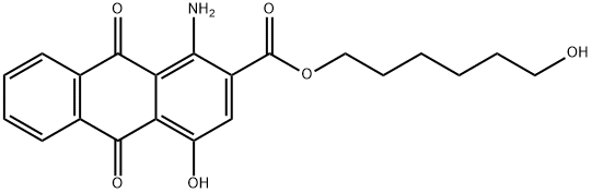 6-hydroxyhexyl 1-amino-9,10-dihydro-4-hydroxy-9,10-dioxoanthracene-2-carboxylate 구조식 이미지