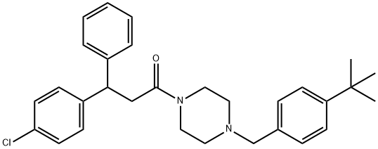 1-[4-(p-tert-Butylbenzyl)-1-piperazinyl]-3-(p-chlorophenyl)-3-phenyl-1-propanone Structure