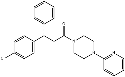 3-(p-Chlorophenyl)-3-phenyl-1-[4-(2-pyridyl)-1-piperazinyl]-1-propanone 구조식 이미지