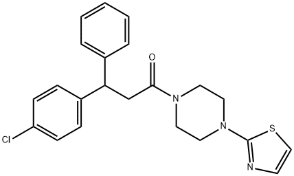3-(p-Chlorophenyl)-3-phenyl-1-[4-(2-thiazolyl)-1-piperazinyl]-1-propanone 구조식 이미지