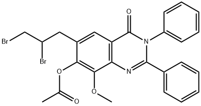 4(3H)-Quinazolinone,  6-(2,3-dibromopropyl)-7-hydroxy-8-methoxy-2,3-diphenyl-,  acetate  (ester)  (8CI) Structure