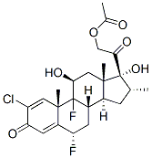 2-chloro-6alpha,9-difluoro-11beta,17,21-trihydroxy-16alpha-methylpregna-1,4-diene-3,20-dione 21-acetate  구조식 이미지