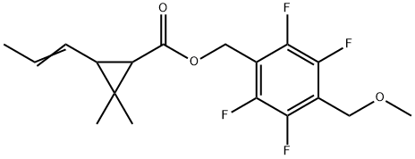 2,2-디메틸-3-(1-프로펜-1-일)사이클로프로판카복실산 [2,3,5,6-테트라플루오로-4-(메톡시메틸)페닐]메틸 구조식 이미지