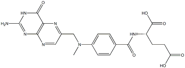 L-Glutamic acid, N-[4-[[ (2-amino-1, 4-dihydro-4-oxo-6-pteridinyl)meth yl]methylamino]benzoyl]- Structure