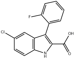 5-Chloro-3-(2-fluorophenyl)-1H-indole-2-carboxylic acid Structure