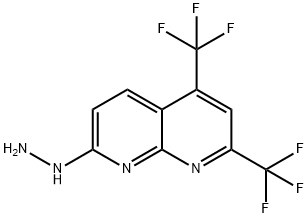 1,8-Naphthyridin-2(1H)-one,5,7-bis(trifluoromethyl)-,hydrazone(9CI) 구조식 이미지