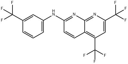 1,8-Naphthyridin-2-amine,5,7-bis(trifluoromethyl)-N-[3-(trifluoromethyl)phenyl]-(9CI) 구조식 이미지