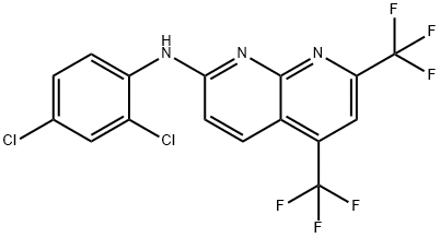 1,8-Naphthyridin-2-amine,N-(2,4-dichlorophenyl)-5,7-bis(trifluoromethyl)-(9CI) Structure