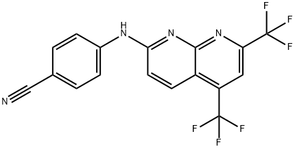 Benzonitrile, 4-[[5,7-bis(trifluoromethyl)-1,8-naphthyridin-2-yl]amino]- (9CI) Structure