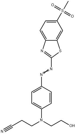 3-[(2-hydroxyethyl)[4-[[6-(methylsulphonyl)benzothiazol-2-yl]azo]phenyl]amino]propiononitrile Structure