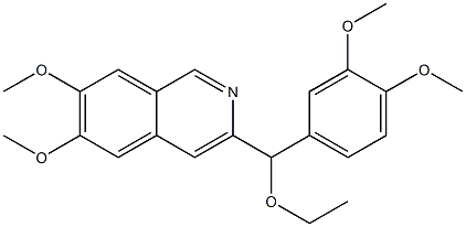 3-(α-에톡시베라트릴)-6,7-디메톡시이소퀴놀린 구조식 이미지