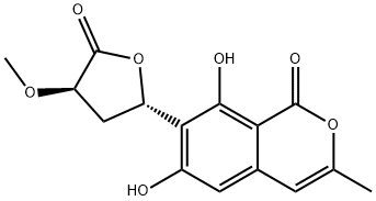6,8-Dihydroxy-3-methyl-7-[(2S,4R)-tetrahydro-4-methoxy-5-oxofuran-2-yl]-1H-2-benzopyran-1-one Structure