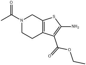 6-아세틸-2-아미노-4,5,6,7-테트라하이드로-티에노[2,3-C]피리딘-3-카르복실산에틸에스테르 구조식 이미지