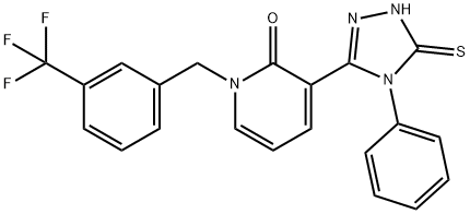 3-(4-phenyl-5-sulfanyl-4H-1,2,4-triazol-3-yl)-1-[3-(trifluoromethyl)benzyl]-2(1H)-pyridinone Structure