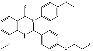 4(1H)-Quinazolinone,  2-[4-(2-chloroethoxy)phenyl]-2,3-dihydro-8-methoxy-3-(4-methoxyphenyl)- Structure