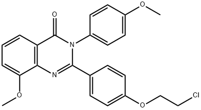 4(3H)-Quinazolinone,  2-[4-(2-chloroethoxy)phenyl]-8-methoxy-3-(4-methoxyphenyl)- Structure