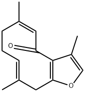 (5Z,10E)-8,11-Dihydro-3,6,10-trimethylcyclodeca[b]furan-4(7H)-one Structure