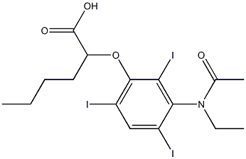 2-[[3-(N-Ethylacetylamino)-2,4,6-triiodophenyl]oxy]hexanoic acid Structure