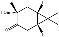 [1R-(1alpha,4beta,6alpha)]-4-hydroxy-4,7,7-trimethylbicyclo[4.1.0]heptan-3-one 구조식 이미지