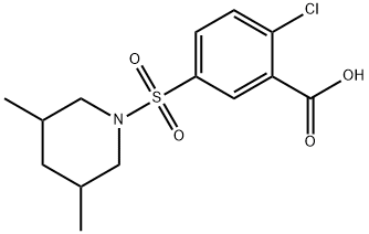 2-클로로-5-(3,5-디메틸피페리디노술포닐)벤조산 구조식 이미지